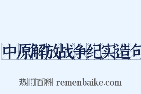 中原解放战争纪实造句是什么意思的图片